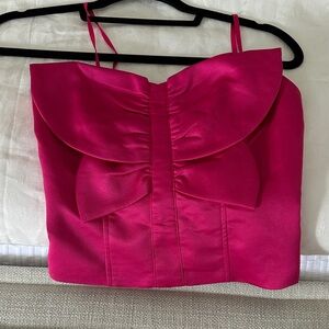 Wilfred Fuchsia Smocked Strapless Top